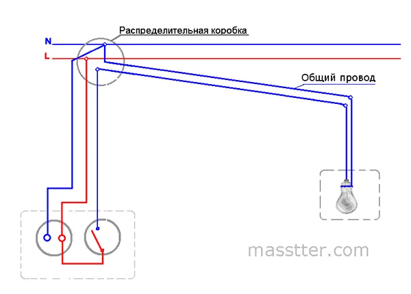 Подключение двойного выключателя с розеткой