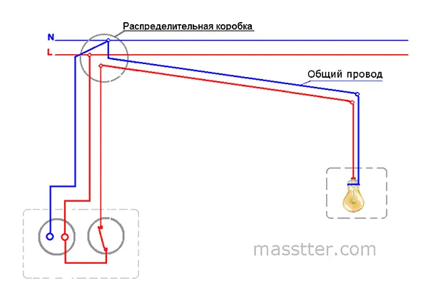 Подключение двойного выключателя с розеткой