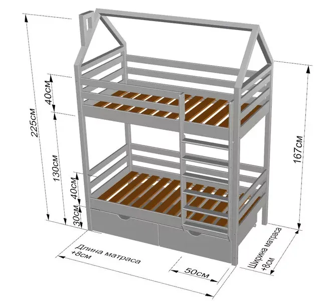 Схема: Кровать домик