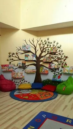 Reading Corner Classroom, Classroom Tree, Fall Classroom Decorations, Future Classroom, Christmas Decorations, Daycare Decor