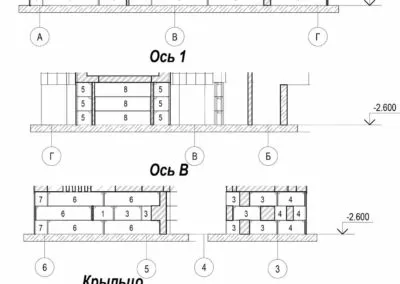 Фасадная схема раскладки фундаментных блоков ФБС