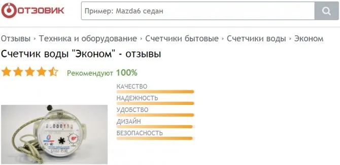 Отзывы о водосчетчике Эконом