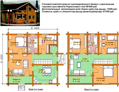 Планировка дома 9х9