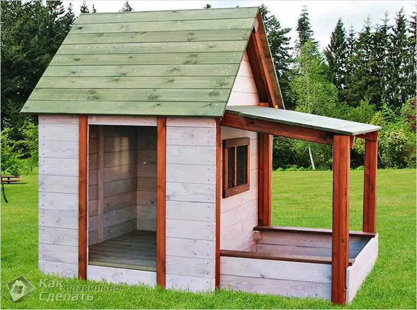 Песочница домик своими руками чертеж