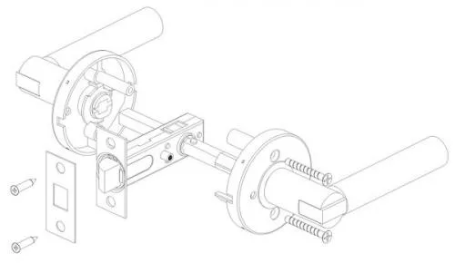 Схема дверного замка с ручкой. Замок с ручкой