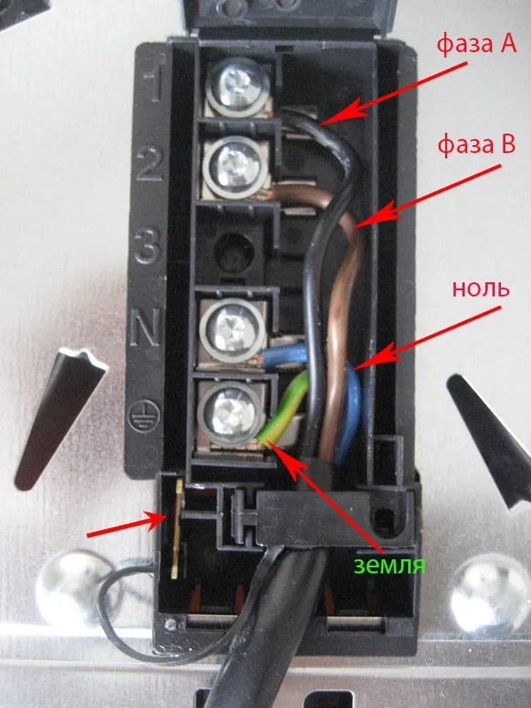 подключение варочной панели electrolux