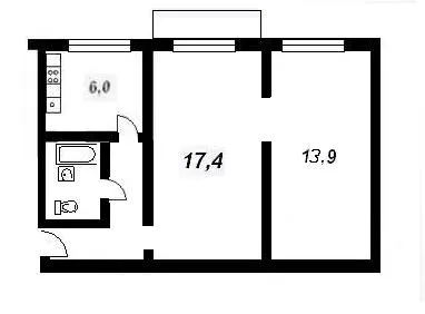 планировка двухкомнатной хрущевки