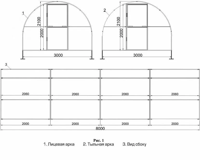 Оптимальные размеры для арочной теплицы из поликарбоната