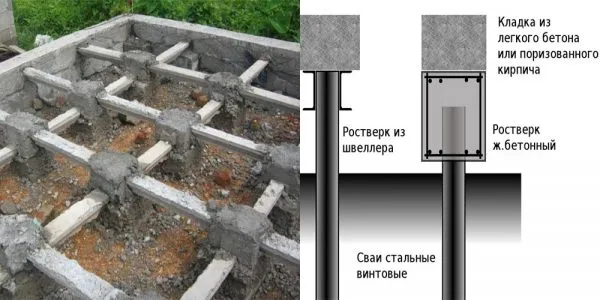 Установка свайно-ростверкового фундамента