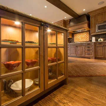 Display Glass Cabinets with Overhead Lighting