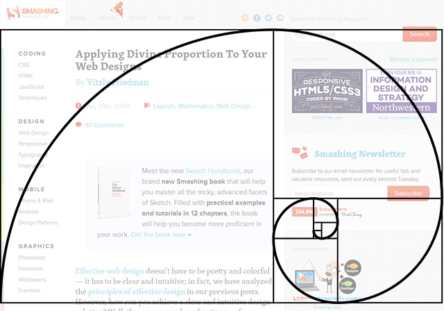 Золотое сечение в дизайне сайтов