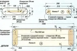 Схема деталей шкафа для инструментов