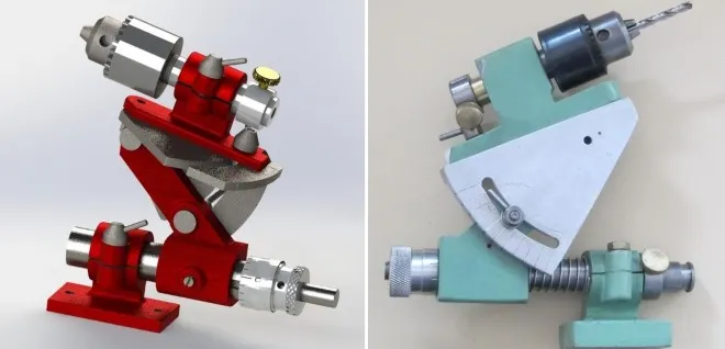 В этих стойках для фиксации сверла используется сверлильный патрон В этих стойках для фиксации сверла используется сверлильный патрон