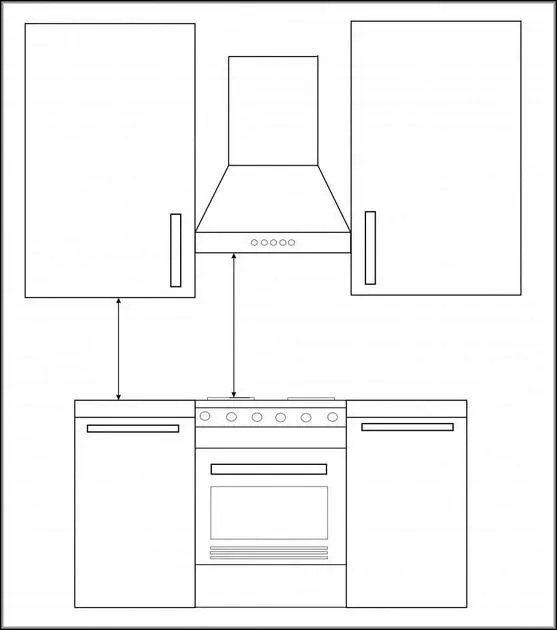 Расстояние от мебели и плиты до вытяжки