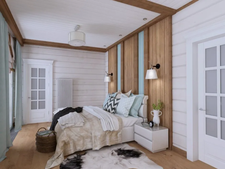 Спальня с террасой в скандинавском стиле