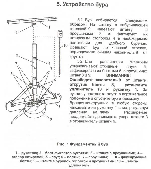 чертеж бура ТИСЭ ФМ