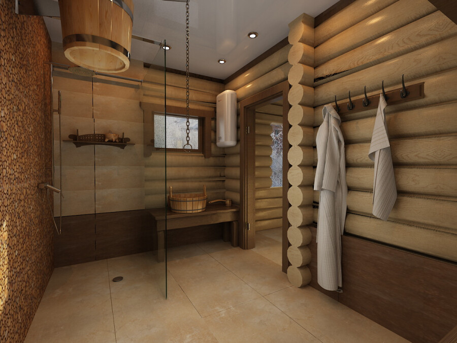 Моечное отделение в бане: дизайн
