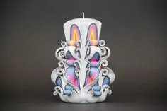 Mother's day candle, White Rainbow candle, Rainbow candle, Carved candles, Decorative candles, Gift Buy Candles, Candles Crafts, White Candles, Decorative Candles