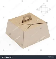 Стоковая иллюстрация «День рождения торт Box с ручкой», 348411314 Cake Boxes Packaging, Packaging Dielines, Box Design Templates, Diy Papier, Birthday Box