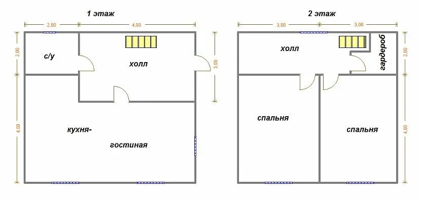 Планировка дома с мансардой