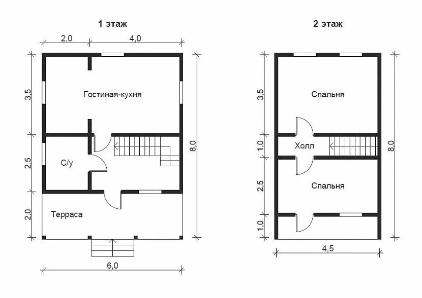 Планировка дома с мансардой