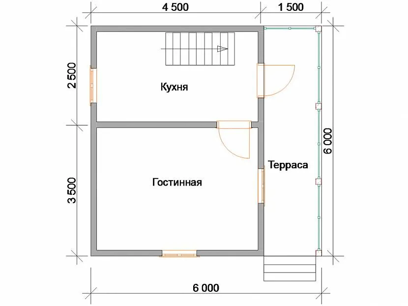 Планировка с террасой