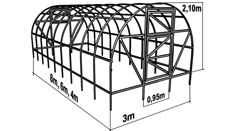 Арочная теплица и её основные размеры