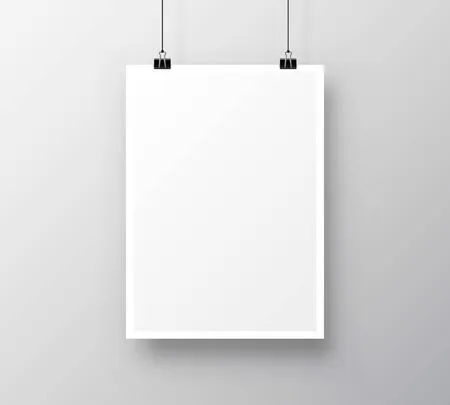 Paper poster a4 on the grey background. vector illustration