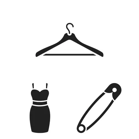 Atelier and sewing black icons in set collection for design. equipment and tools for sewing vector symbol stock web illustration.