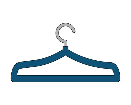 Blue clothes hanger metal empty vector illustration