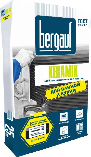 Плиточный клей Bergauf популярные марки