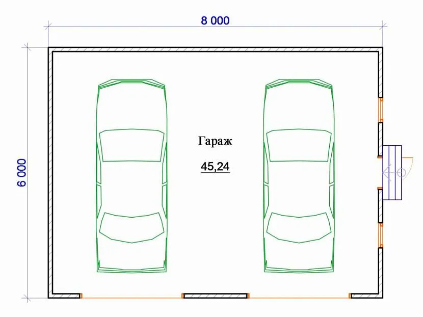 проект гаража из газобетона