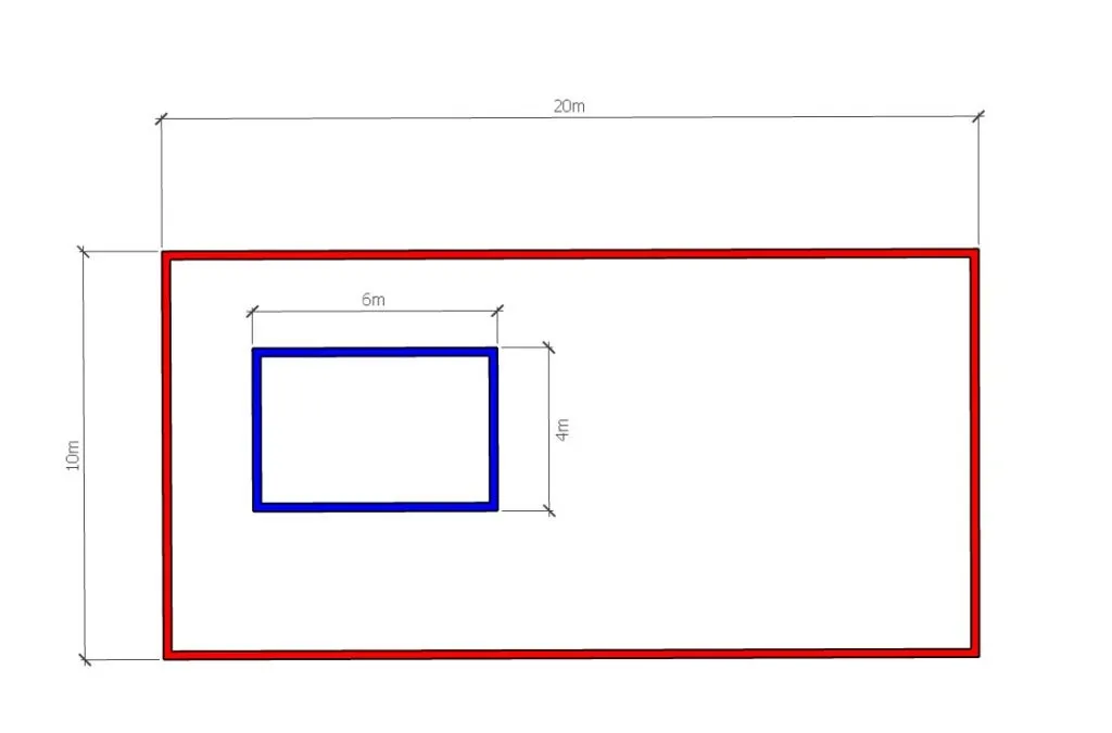 Представьте, что это 2 дома – 10х20м и 4х6м