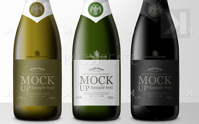 Premium Champagne Bottle PSD Mock Up