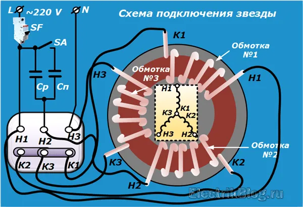 Схема подключения звезды