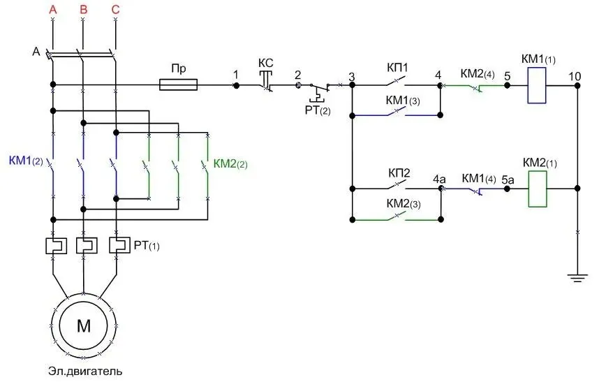 Схемы подключения трехфазного электродвигателя