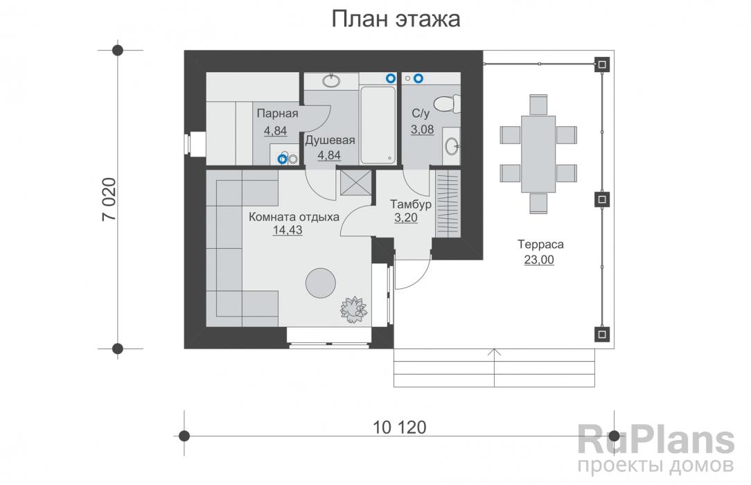 Проекты бани из пеноблоков - Сауна из