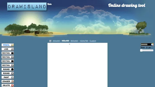 Рабочее окно сервиса Drawisland