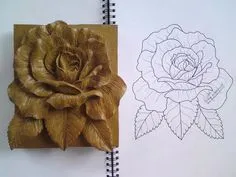 Поэтапные процессы , Ескизы Wood Carving Designs, Wood Carving Patterns, Wood Carving Art, Sculpture Painting, Wood Sculpture, Leather Tooling Patterns, Flower Carving, Wood Flowers