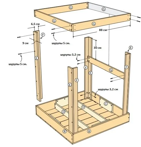 Схема стола своими руками