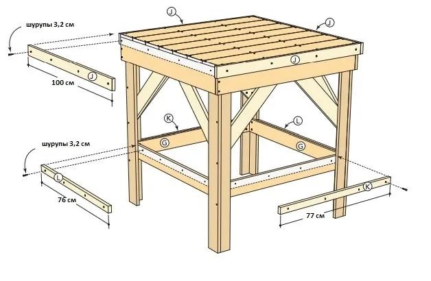 Схема стола своими руками