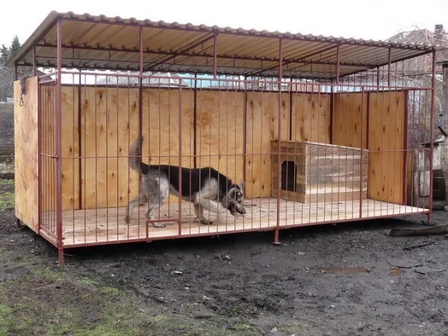 сделать вольер для овчарки