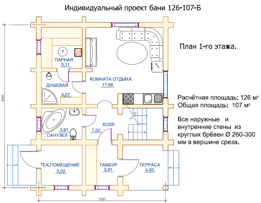 Проект бани [87 фото]: типовые чертежи