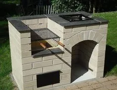 (99+) Одноклассники Backyard Grill Ideas, Fire Pit Backyard, Diy Backyard, House Backyard, Brick Grill, Gas Grill