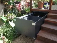 Deck Drawer Installed Diy Deck, Decks Backyard, Deck Garden, Backyard Ideas, Deck Enclosures, Modern Garden Landscaping, House Deck, Cabin Deck