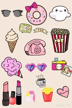 Stickers Cool, Tumblr Stickers, Printable Stickers, Planner Stickers, Emoji Wallpaper, Cute Wallpaper Backgrounds, Cute Wallpapers, Cute Easy Drawings, Cute Kawaii Drawings