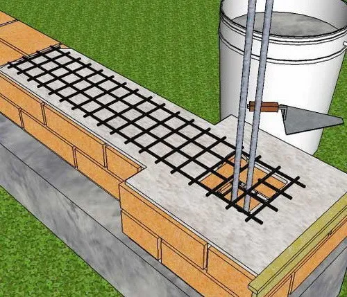Армирующая сетка между рядами кладки