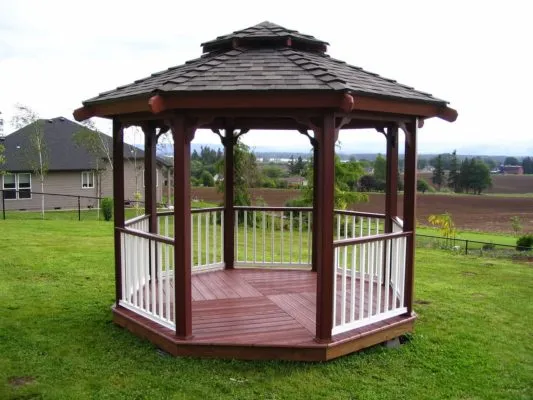 gazebo facet 8 modern cozy beautiful place material from wood green grass area of u200bu200bplantation place