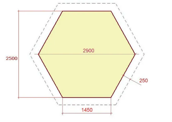 Схема основания и крыши беседки