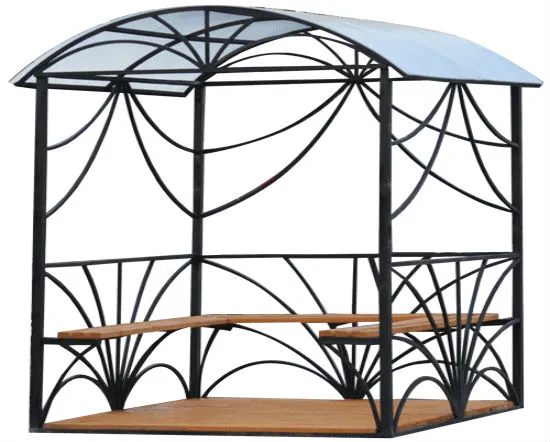 Чертеж беседки с элементами ковки